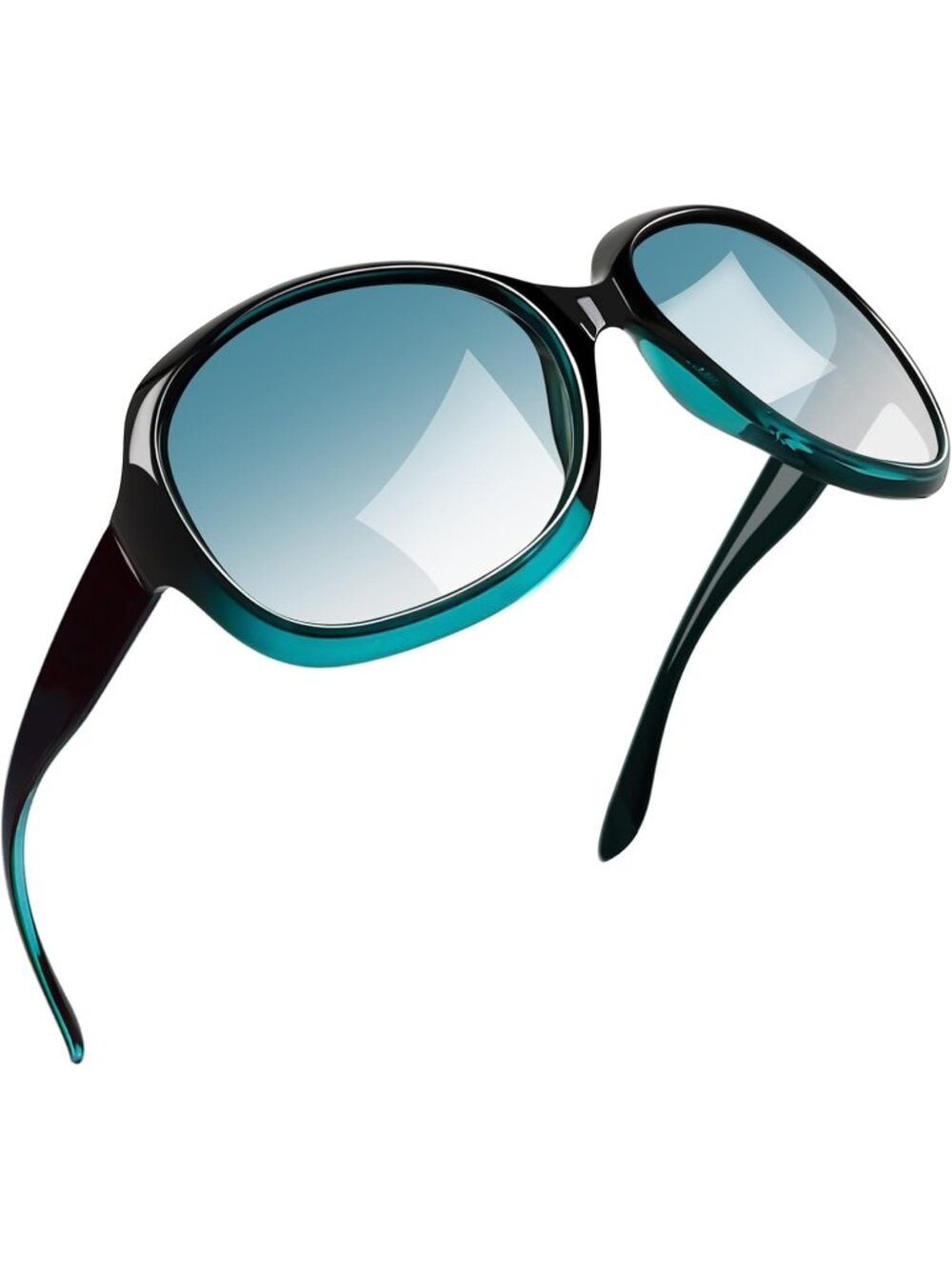 Women's Green Polarized UV Protection Sun Glasses Trendy Big Wide Shades Driving